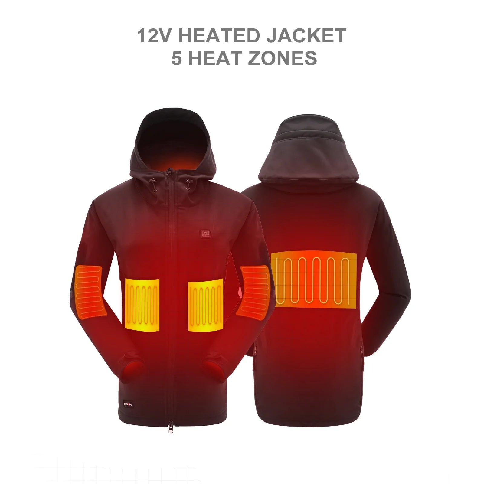 Women's Heated Soft Shell Jacket with 12V Battery Pack - Waterproof Winter Outdoor Coat