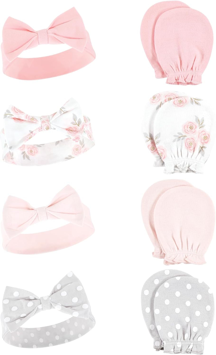 Adorable Hudson Baby Girls' Cotton Headband and Scratch Mitten Set for Ultimate Comfort and Style