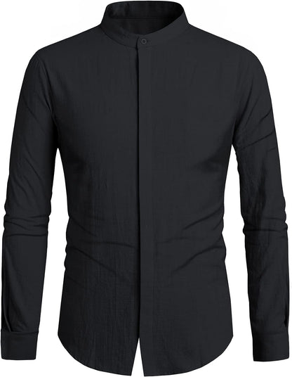 Men's Lightweight Linen Button-Up Shirt - Perfect Casual Summer Top