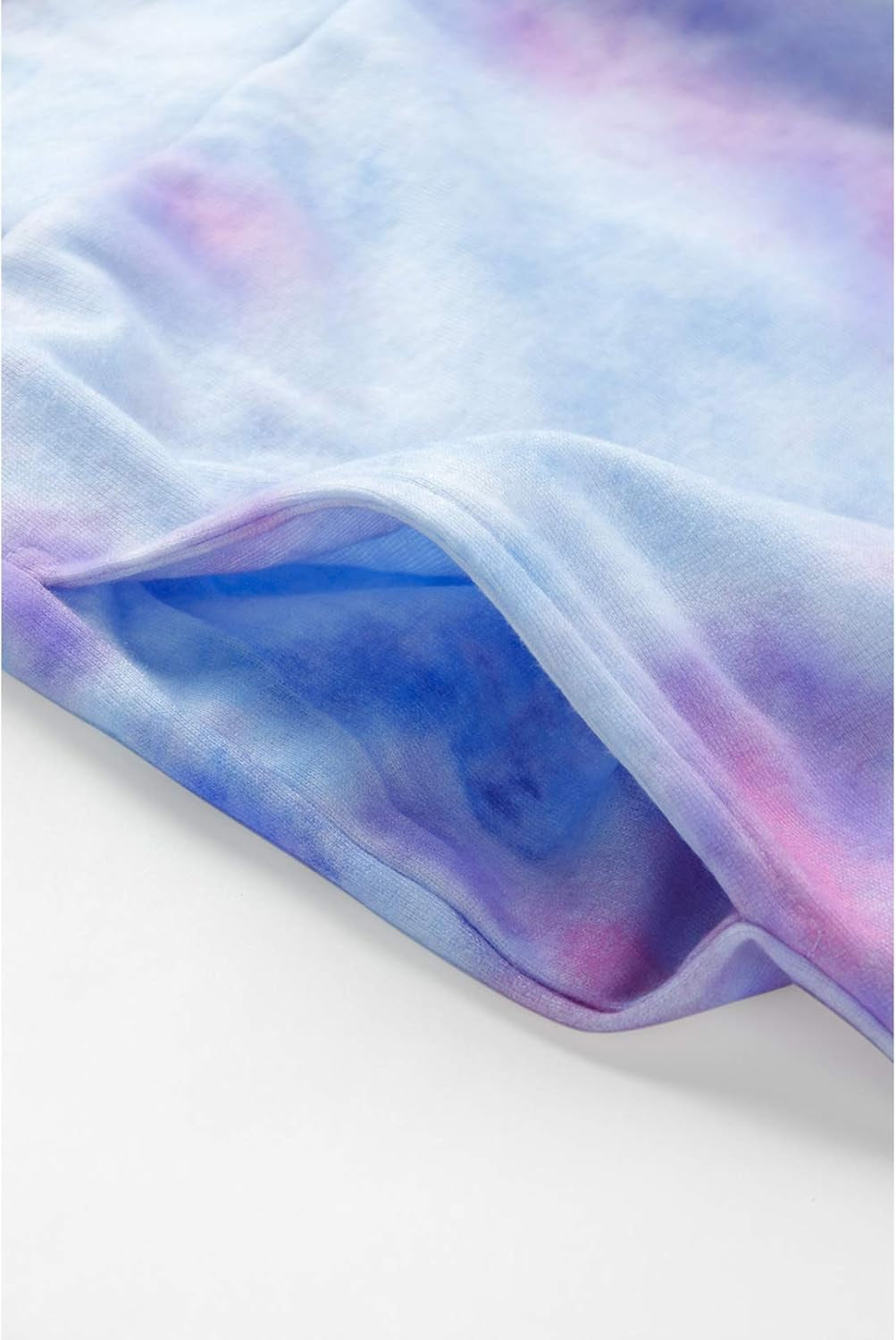 Pink Queen Women's Multicolor Tie-Dye Long Sleeve T-Shirt with Patches and Pockets, Size L