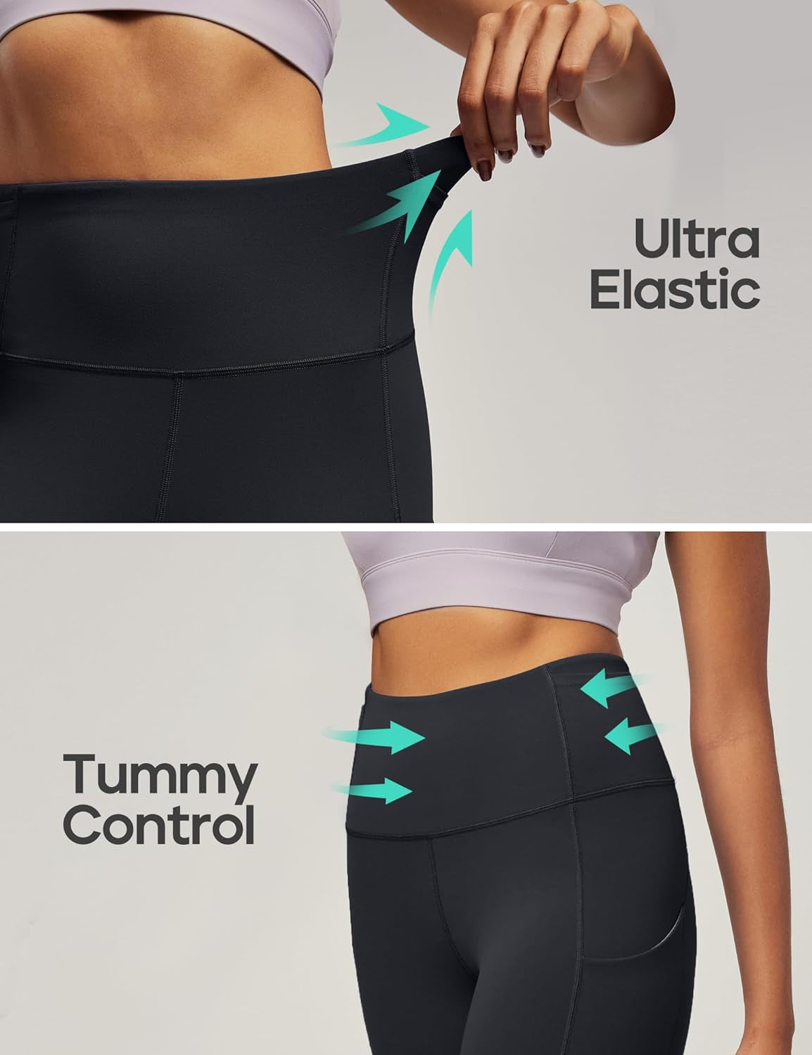 IUGA Women's High-Waisted Yoga Pants with Pockets - Tummy Control Compression Leggings for Fitness and Running
