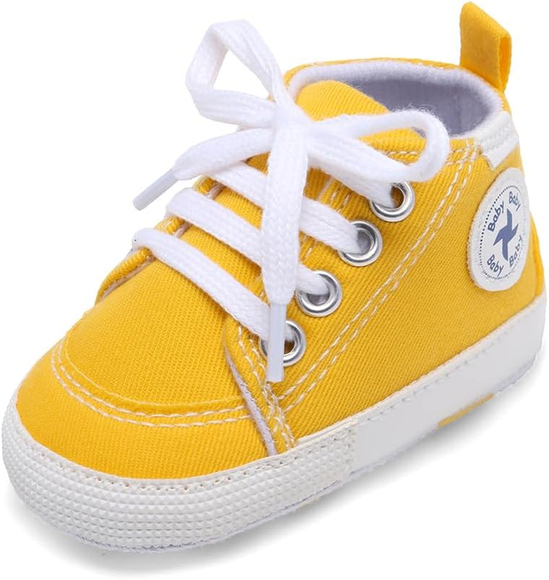 Cozy High Top Denim Sneakers with Soft Anti-Slip Sole for Newborns and Infants