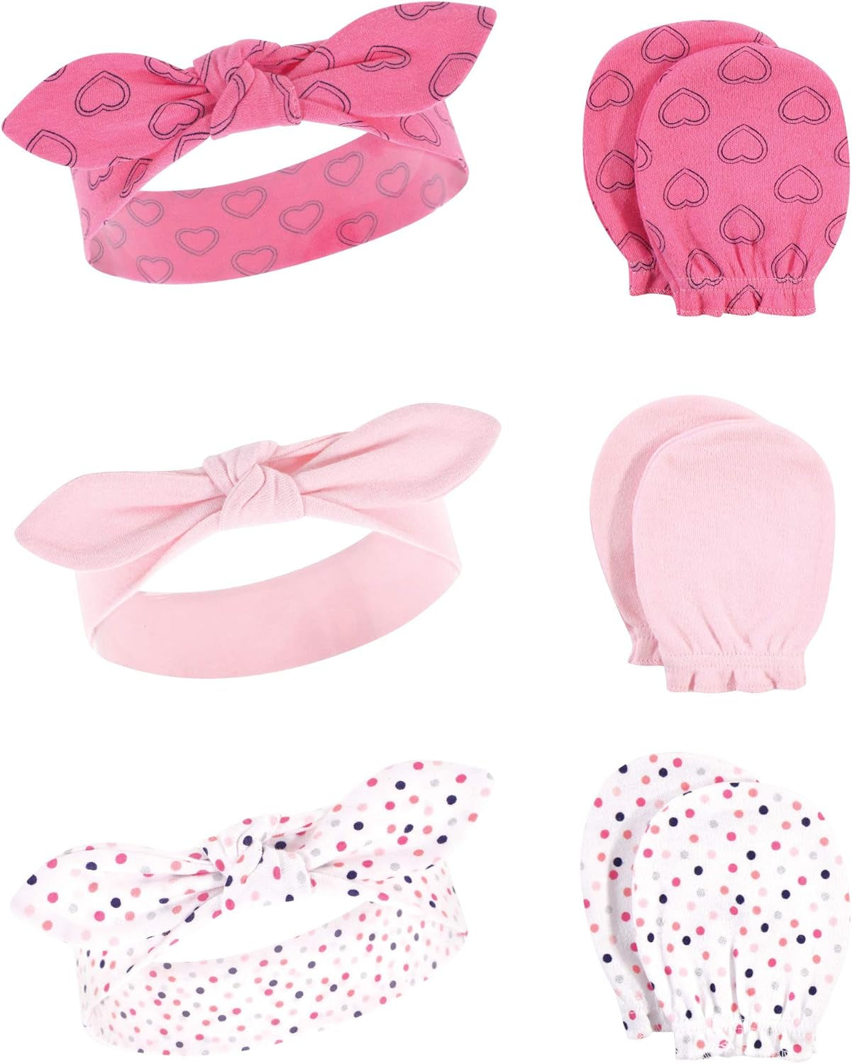 Adorable Hudson Baby Girls' Cotton Headband and Scratch Mitten Set for Ultimate Comfort and Style