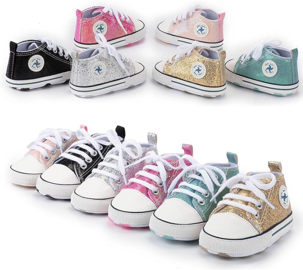 Cozy High Top Denim Sneakers with Soft Anti-Slip Sole for Newborns and Infants