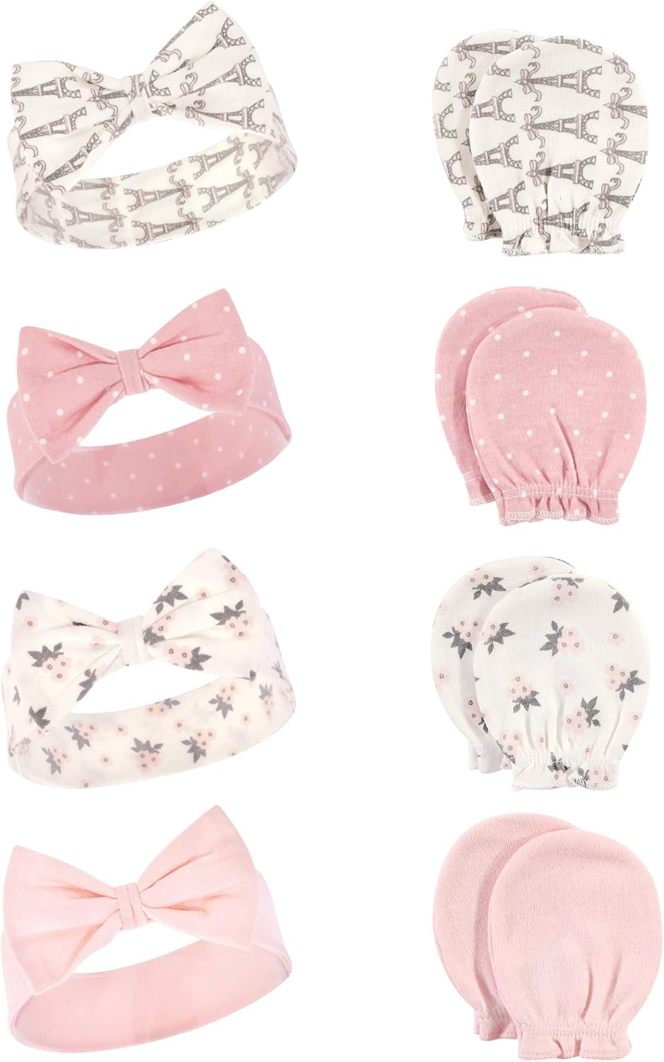 Adorable Hudson Baby Girls' Cotton Headband and Scratch Mitten Set for Ultimate Comfort and Style