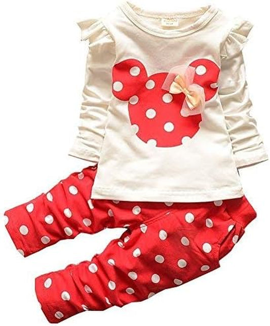 Adorable 3-Piece Long Sleeve Outfit Set for Baby Girls - Cute Tops and Pants for Toddlers