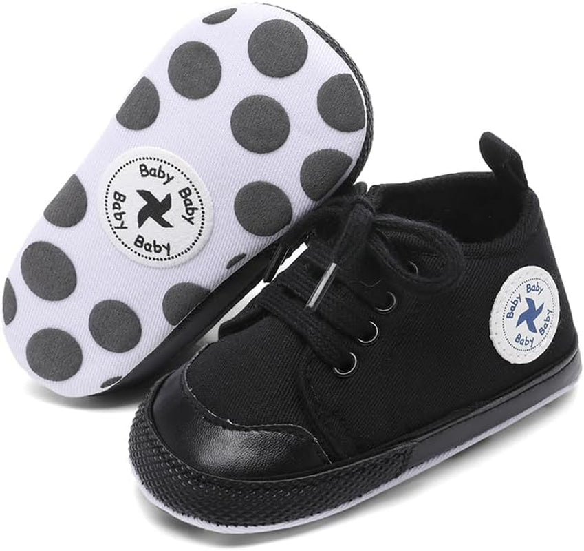 Cozy High Top Denim Sneakers with Soft Anti-Slip Sole for Newborns and Infants
