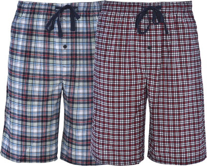 Hanes Men's 2-Pack Cotton Sleep Shorts - Comfortable & Breathable Loungewear with 7.5" Inseam