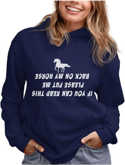 Tstars Women's and Teen Girls' Equestrian Hoodie - Perfect Gift for Horse Riding Enthusiasts and Barn Lovers