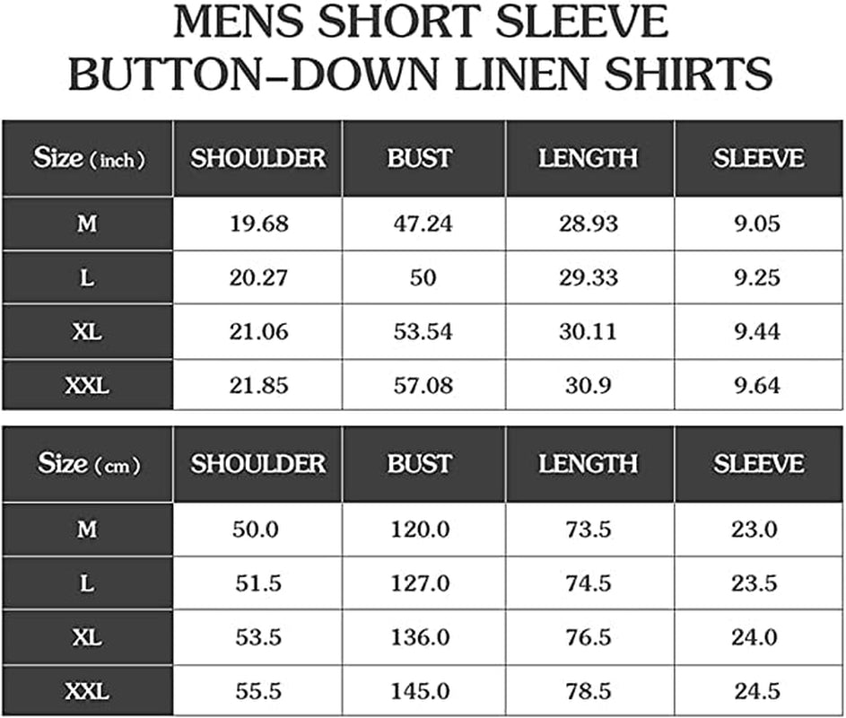 Rorina Men's White Short Sleeve Cotton Linen Camp Shirt - Perfect Casual Summer Beachwear