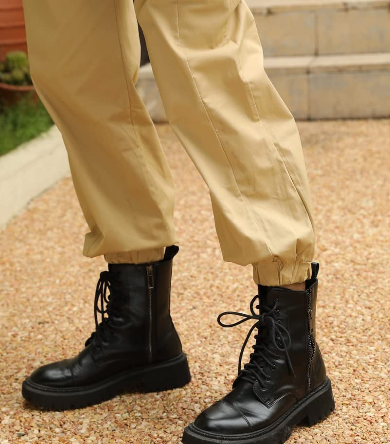 Women's Classic High-Waist Cargo Joggers with Pockets