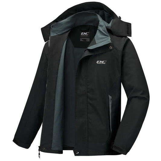 Men's Lightweight Waterproof Hooded Jacket for Outdoor and Casual Sportswear