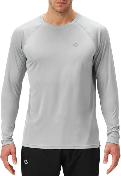 NAVISKIN Men's UPF 50+ Long Sleeve Rash Guard - Lightweight, Quick Dry Swim Shirt for Ultimate Sun Protection