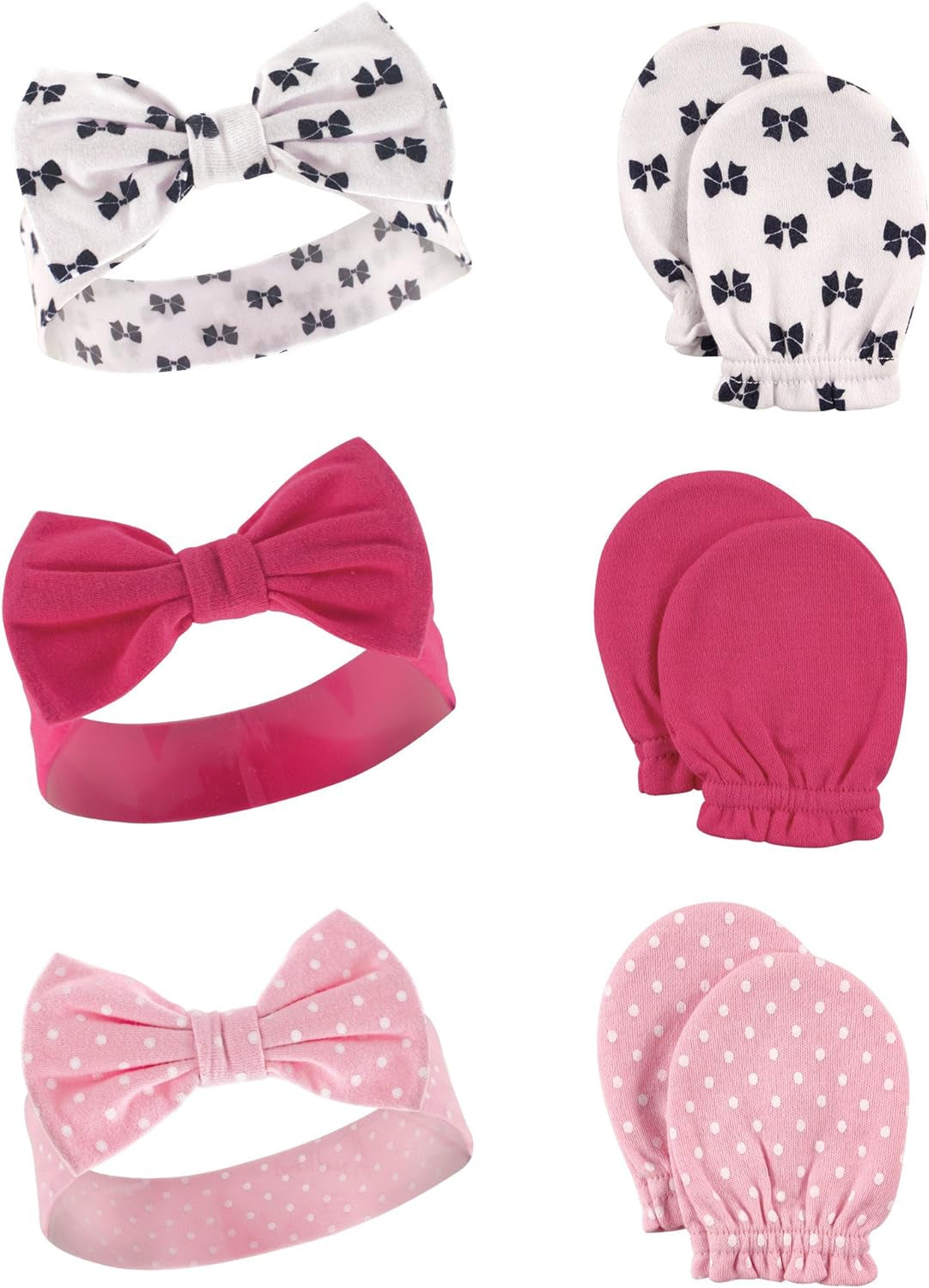 Adorable Hudson Baby Girls' Cotton Headband and Scratch Mitten Set for Ultimate Comfort and Style
