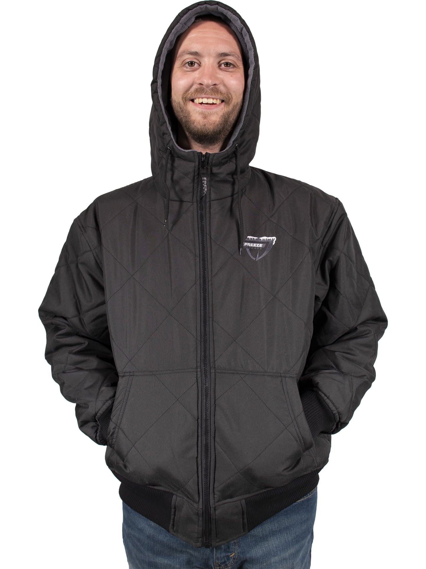 Men's Big & Tall Quilted Winter Jacket with Fleece Lining (3XL, Black)