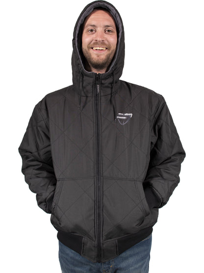 Men's Big & Tall Quilted Winter Jacket with Fleece Lining (3XL, Black)