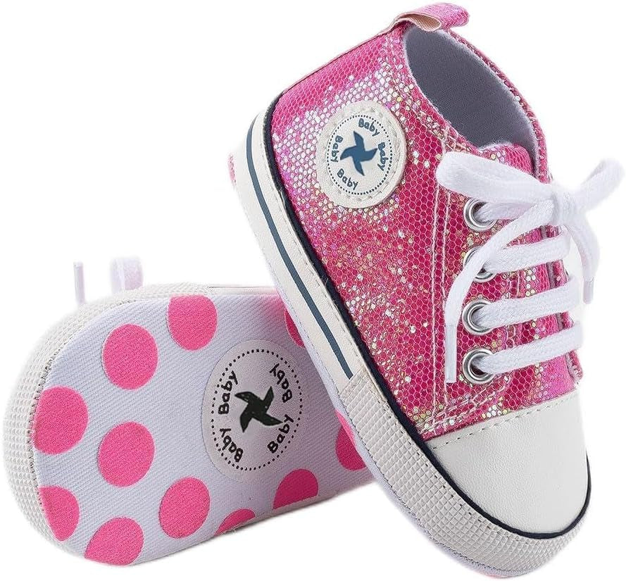 Cozy High Top Denim Sneakers with Soft Anti-Slip Sole for Newborns and Infants