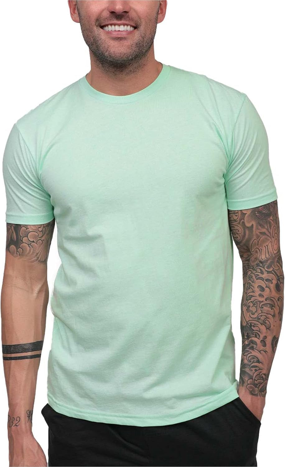 Elevate Your Wardrobe with INTO the AM Men's Soft Fitted T-Shirt Packs - Classic Short Sleeve Crew Neck Tees in Sizes S - 4XL