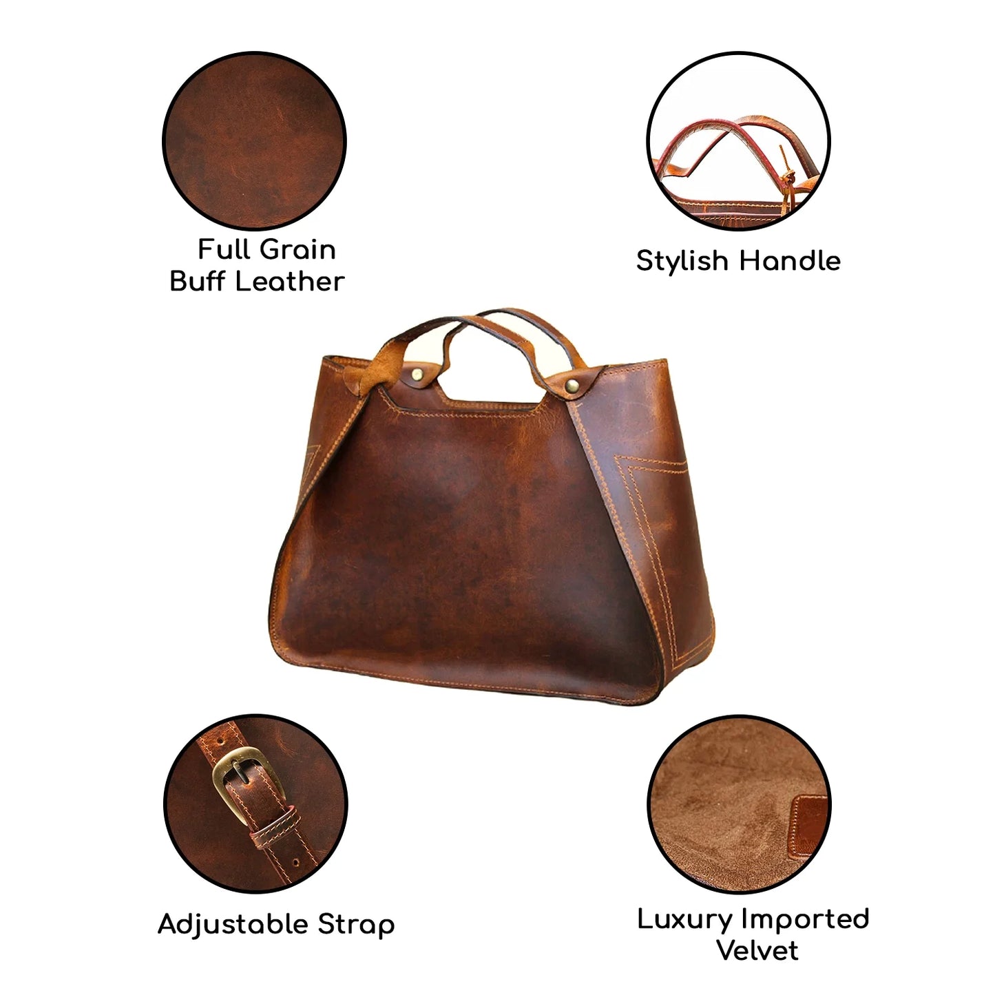 Stylish Genuine Leather Travel Handbag - Designer Shoulder Tote for Women