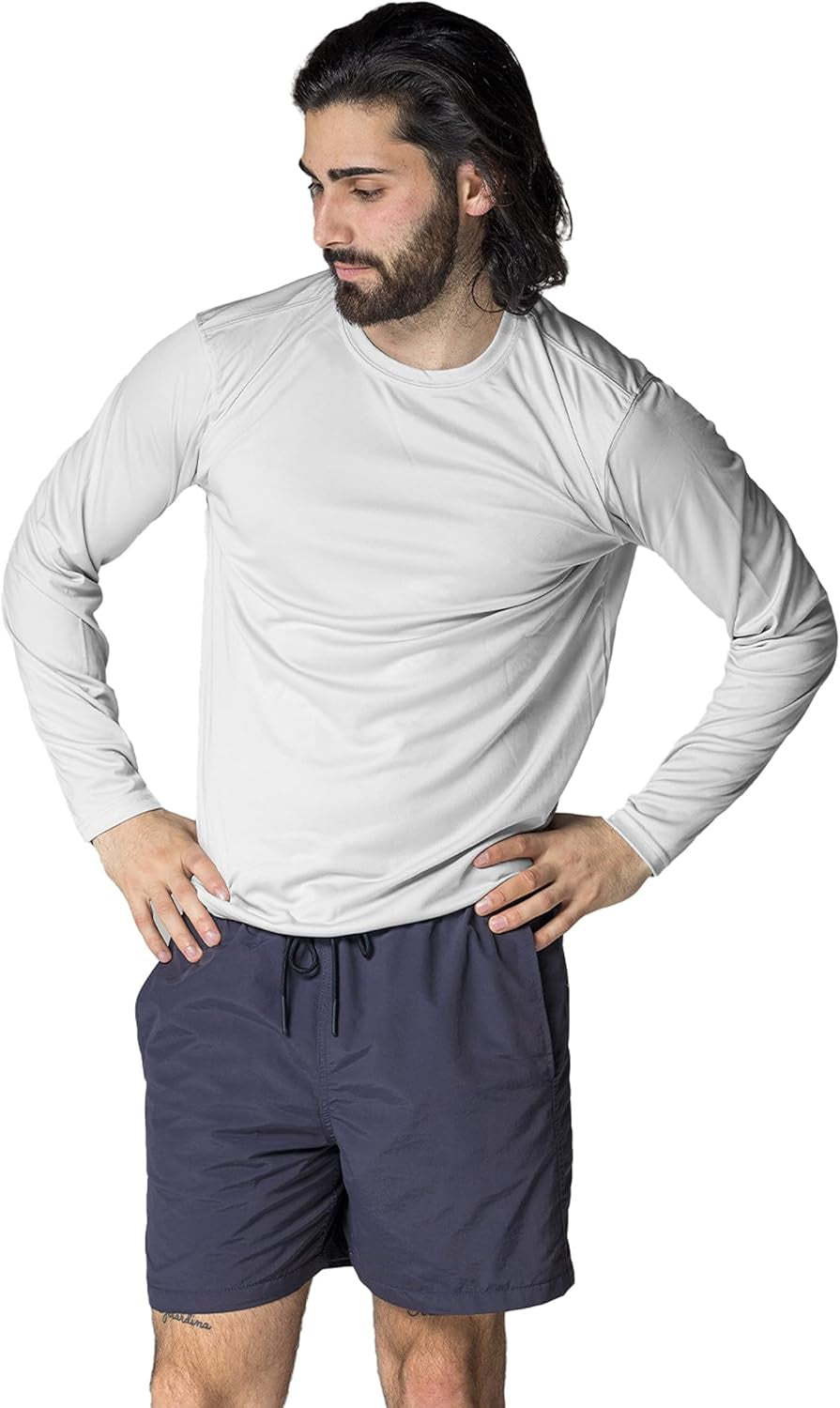 Men's Long Sleeve Outdoor T-Shirt - UPF 50+ UV Protection for Fishing, Running, Hiking & Swimming