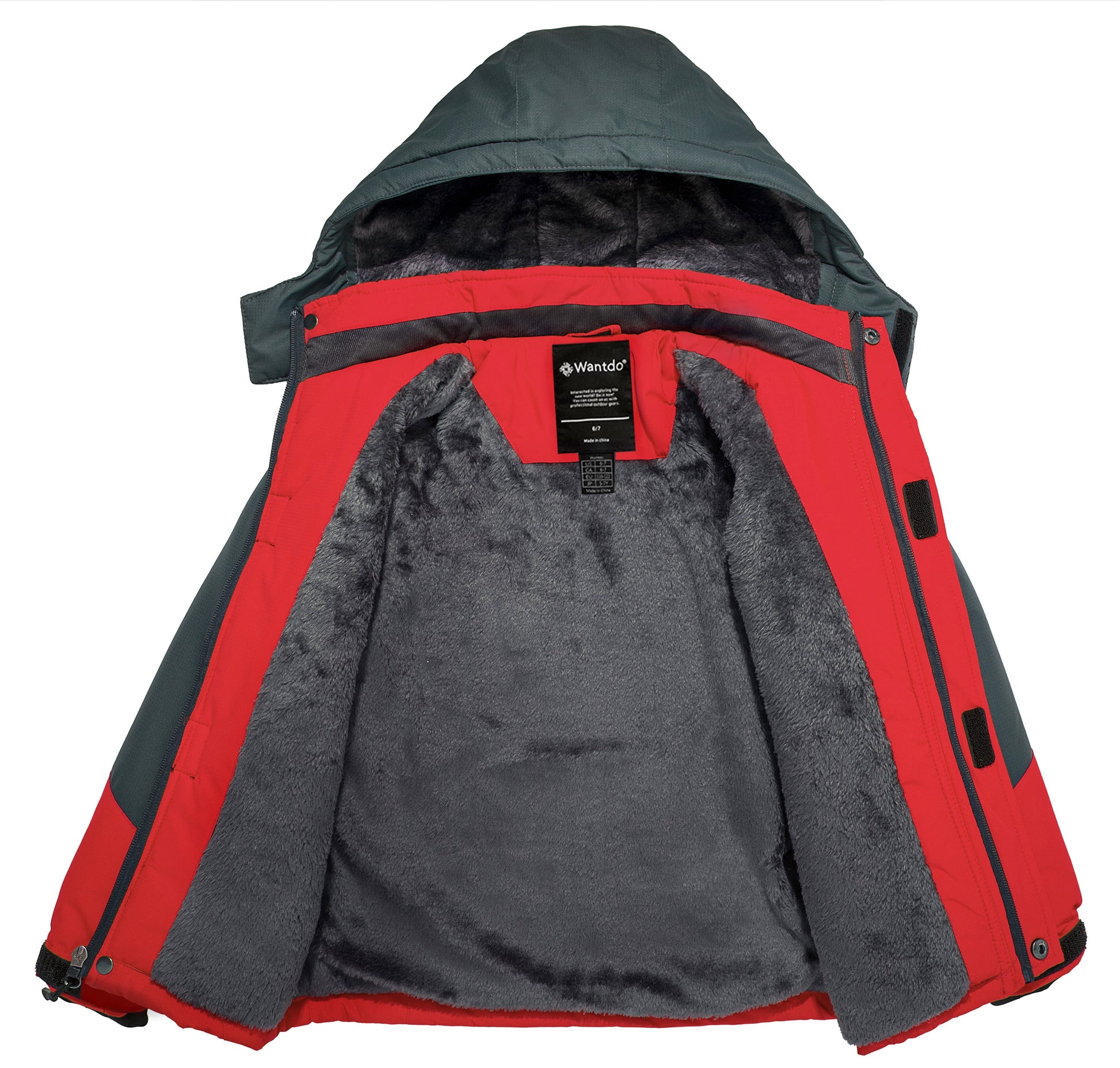 Boys' Waterproof Recycled Winter Ski Jacket - Red, Size 8