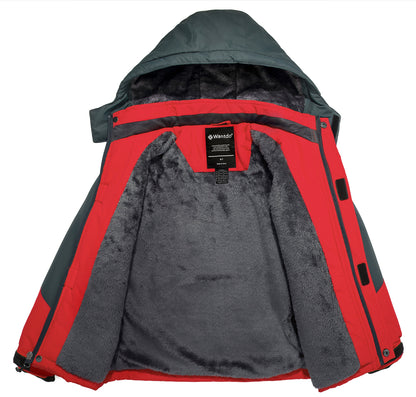 Boys' Waterproof Recycled Winter Ski Jacket - Red, Size 8