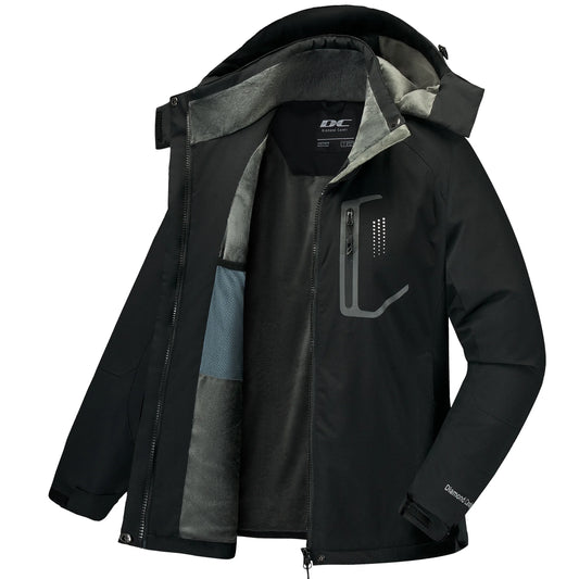 Women's Hooded Winter Ski Jacket - Windproof, Waterproof, and Insulated for Snow and Rain