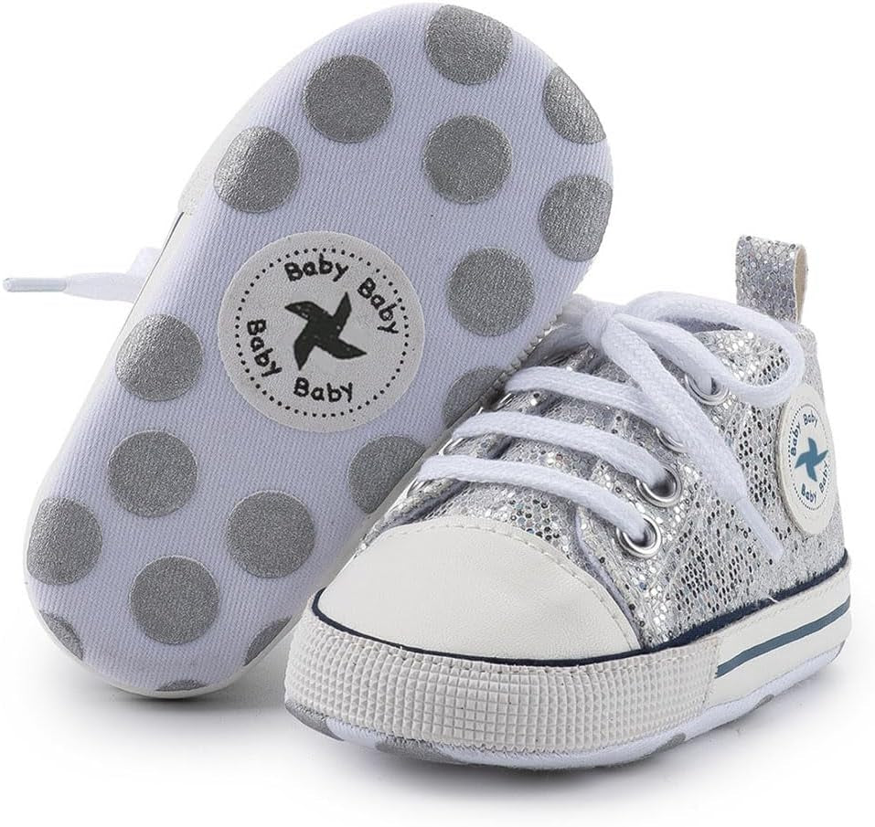 Cozy High Top Denim Sneakers with Soft Anti-Slip Sole for Newborns and Infants