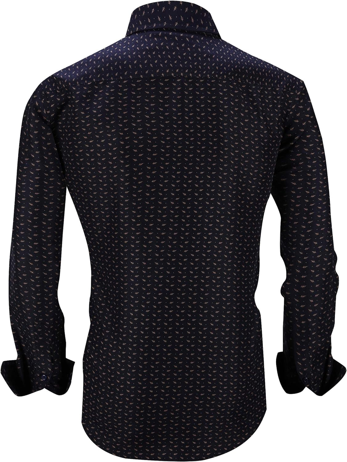 Stylish SAMERM Men's Printed Dress Shirt - Easy Care Regular Fit Long Sleeve Casual Button-Down (Print14, M)