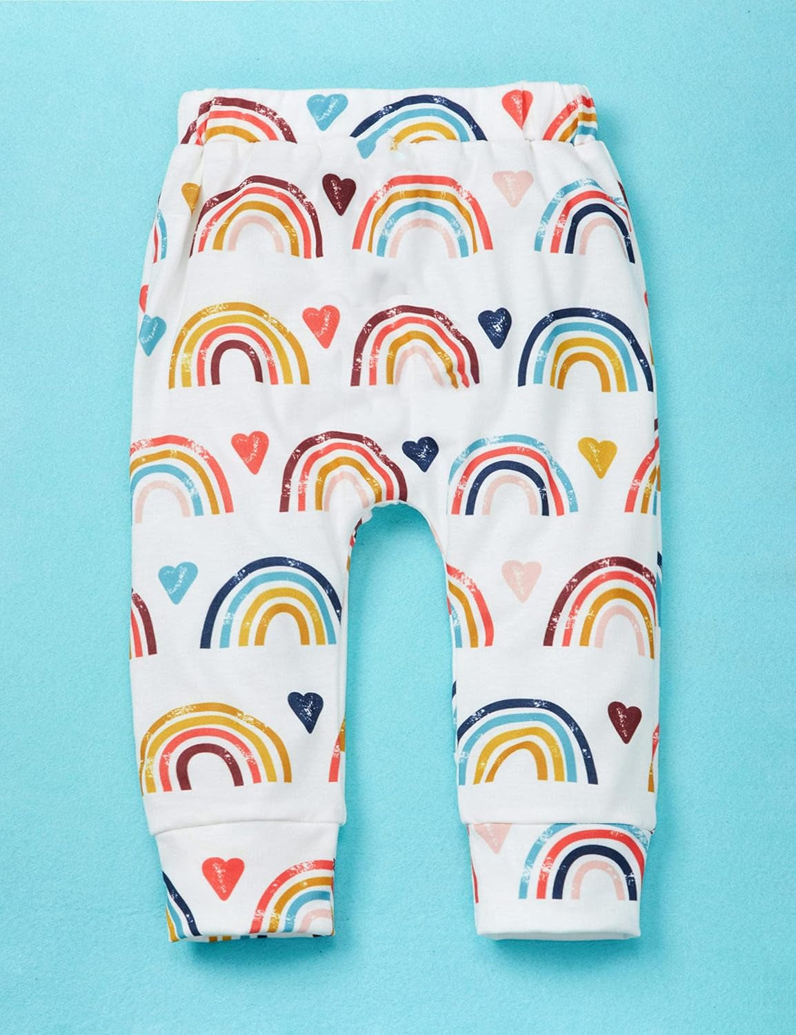 Adorable KANGKANG Newborn Baby Girl 2PC Outfit Set - Cute Hoodie & Rainbow Pants for Infants 0-6 Months