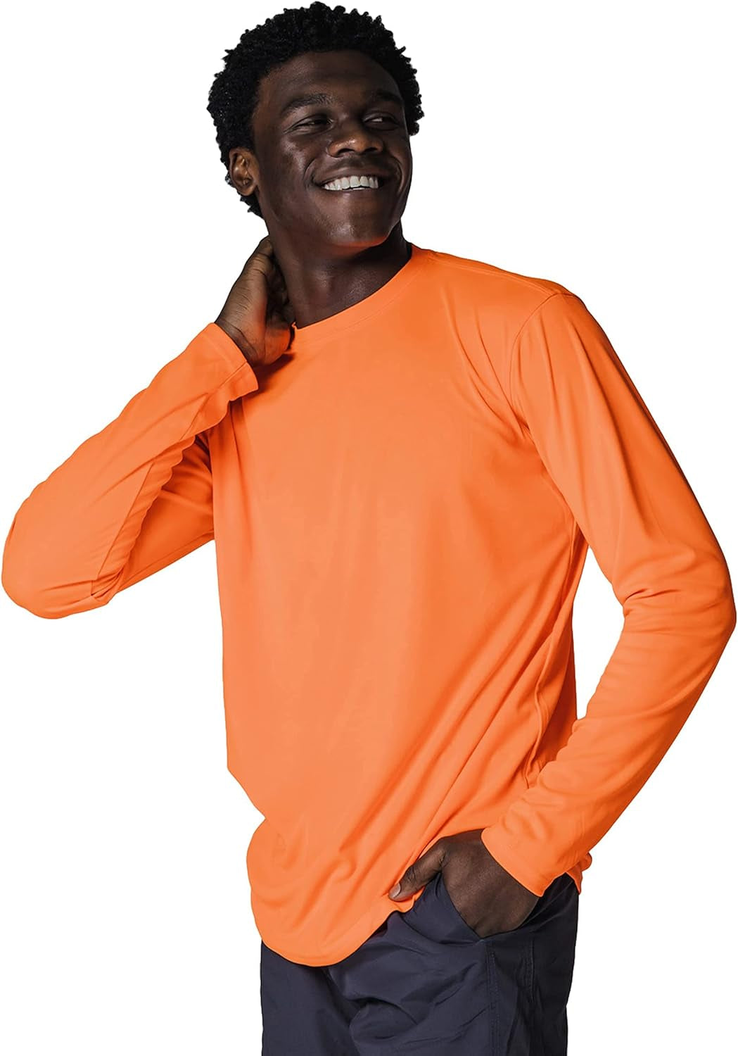 Men's Long Sleeve Outdoor T-Shirt - UPF 50+ UV Protection for Fishing, Running, Hiking & Swimming