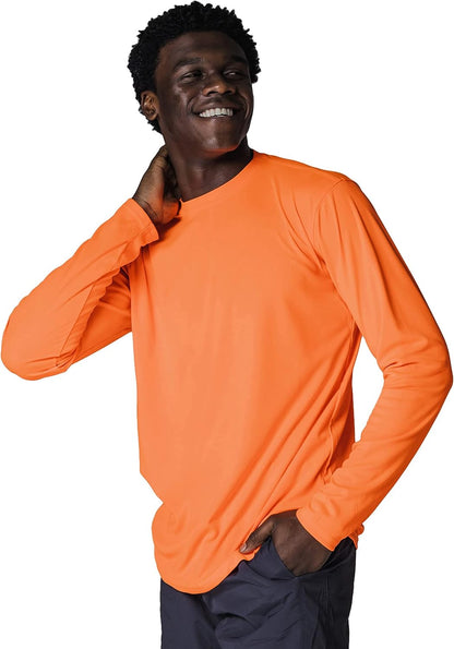 Men's Long Sleeve Outdoor T-Shirt - UPF 50+ UV Protection for Fishing, Running, Hiking & Swimming