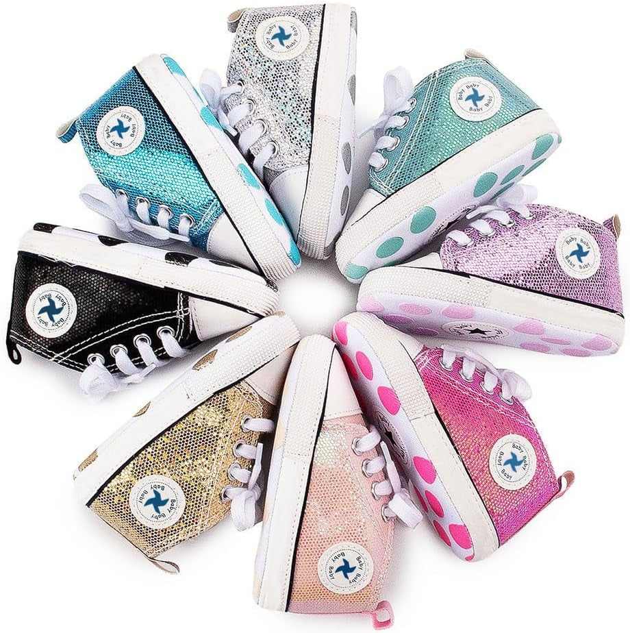 Cozy High Top Denim Sneakers with Soft Anti-Slip Sole for Newborns and Infants
