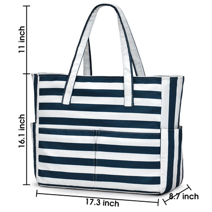 Stylish Waterproof Beach Tote Bag for Women - Large Capacity with Wet Pocket, Perfect for Sand-Free Fun!