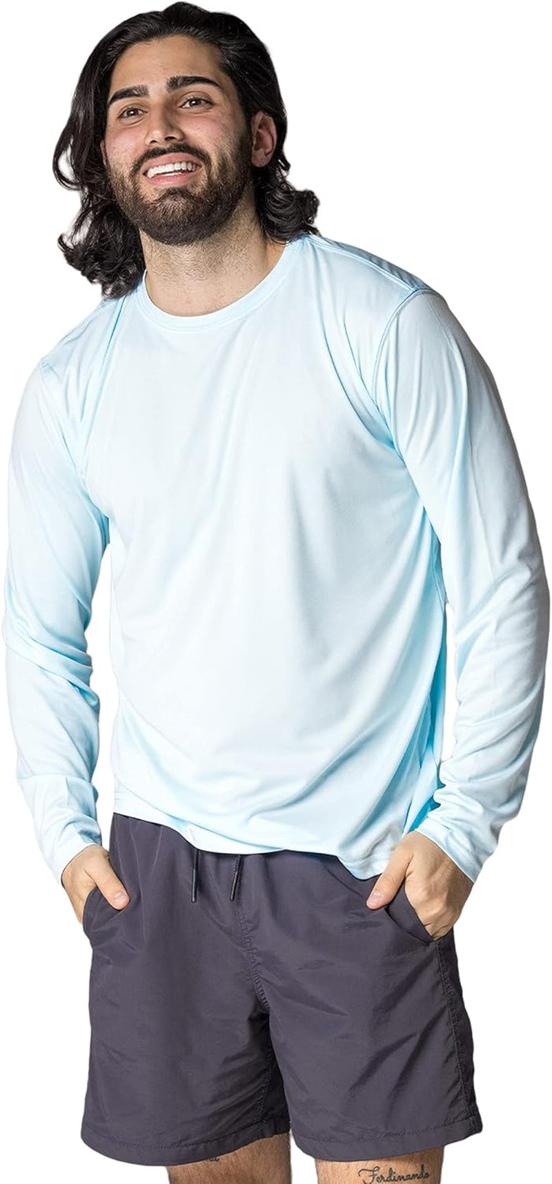 Men's Long Sleeve Outdoor T-Shirt - UPF 50+ UV Protection for Fishing, Running, Hiking & Swimming