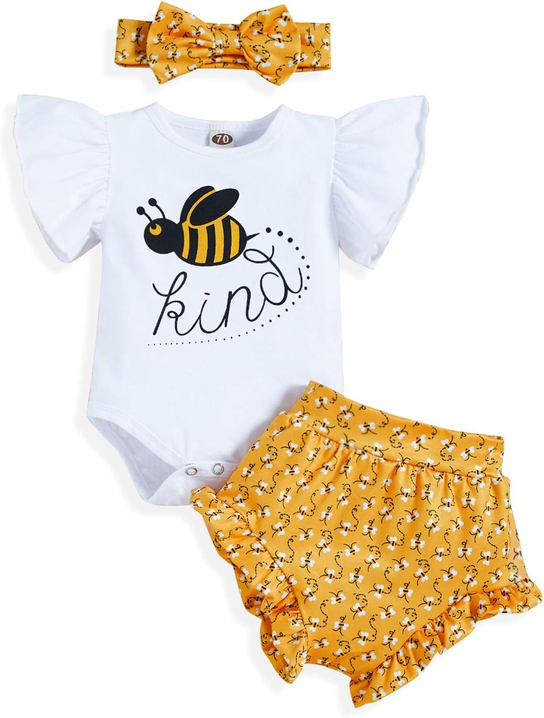 Adorable Newborn Baby Girls' 3-Piece Floral Ruffle Summer Outfit Set