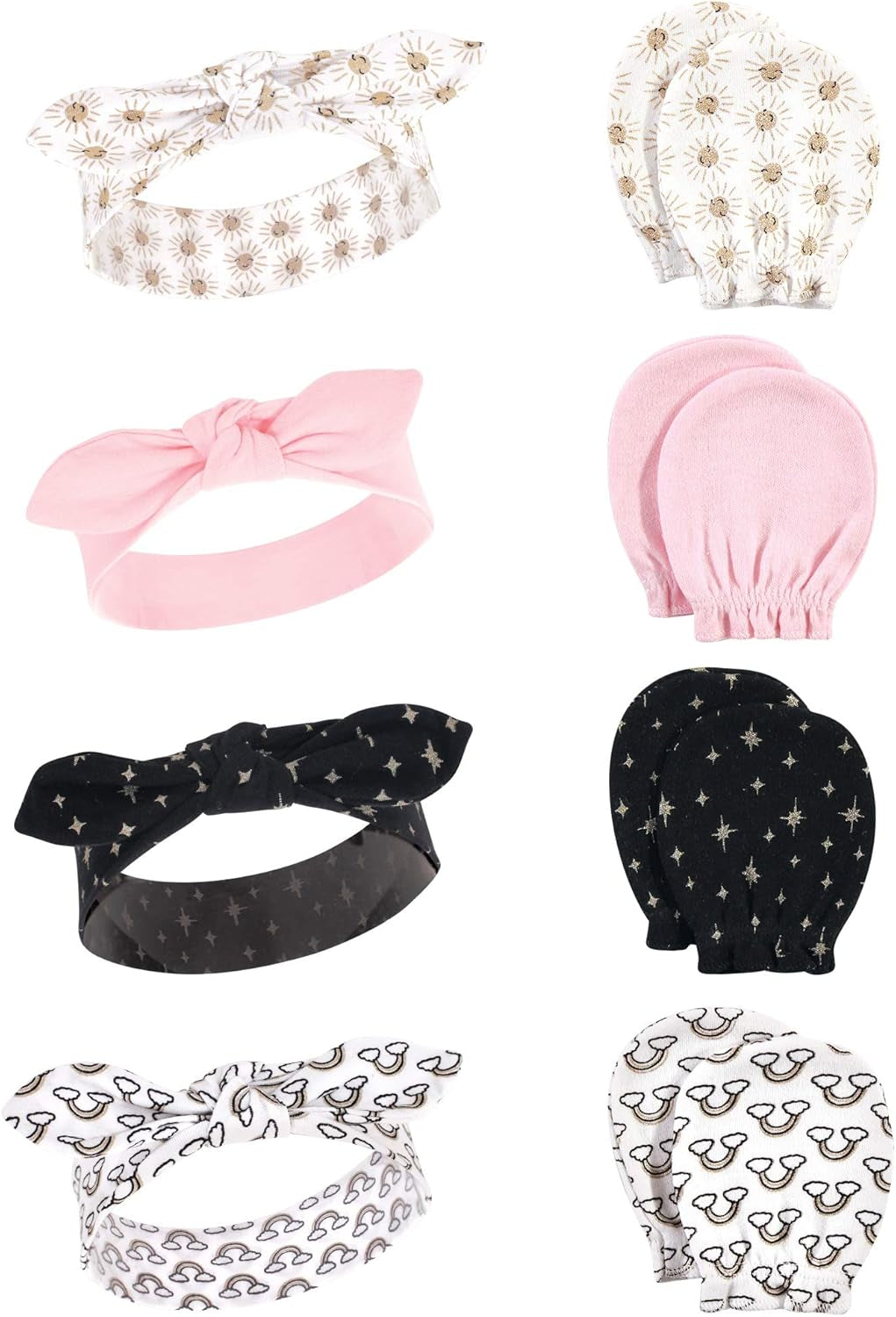 Adorable Hudson Baby Girls' Cotton Headband and Scratch Mitten Set for Ultimate Comfort and Style