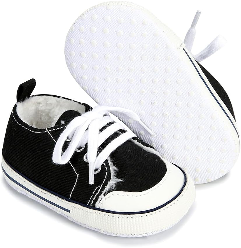 Cozy High Top Denim Sneakers with Soft Anti-Slip Sole for Newborns and Infants