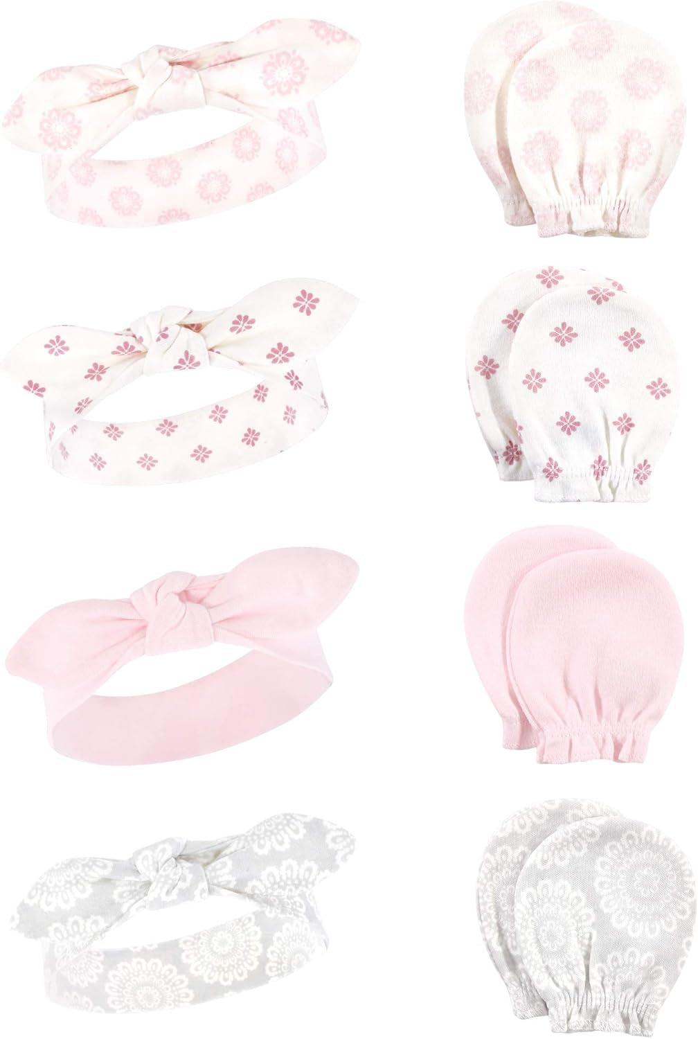 Adorable Hudson Baby Girls' Cotton Headband and Scratch Mitten Set for Ultimate Comfort and Style